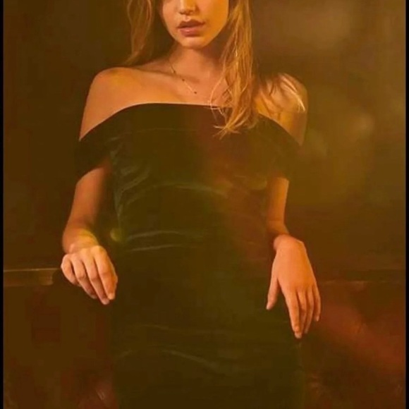 UO Velvet Off Shoulder Mini Dress - Picture 5 of 8